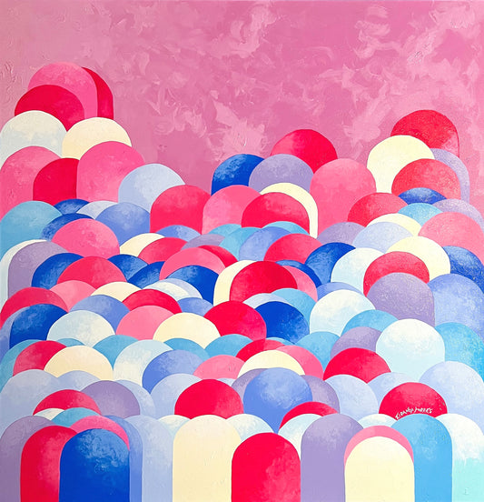 Una gran pintura acrílica expresionista abstracta, "Tides"