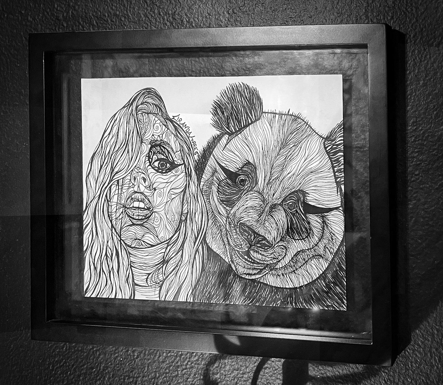 Black Ink, Intricate Pen Drawing, "MIRPANDA WORKS"