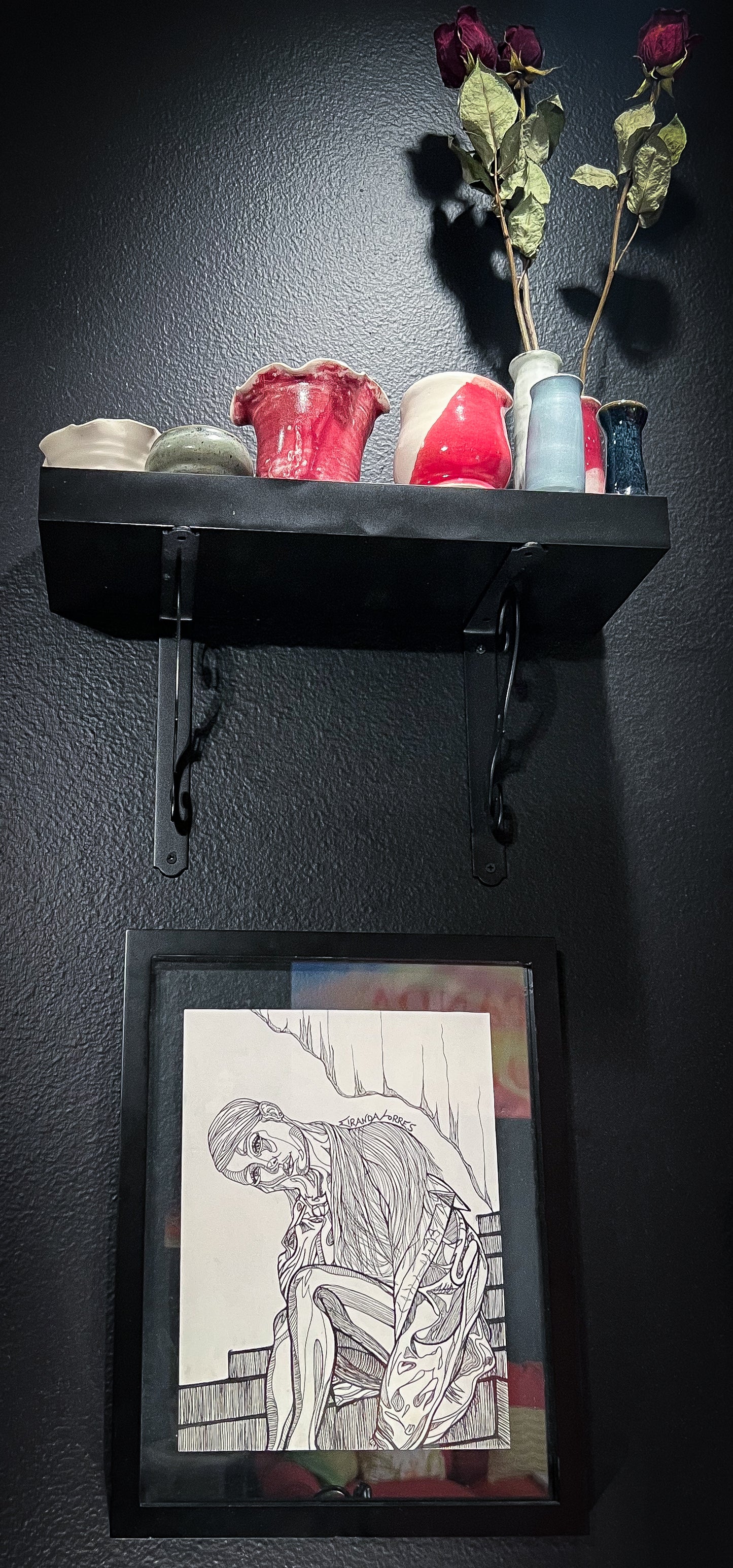 Tinta negra, dibujo intrincado a lápiz, "Daydreamin'"