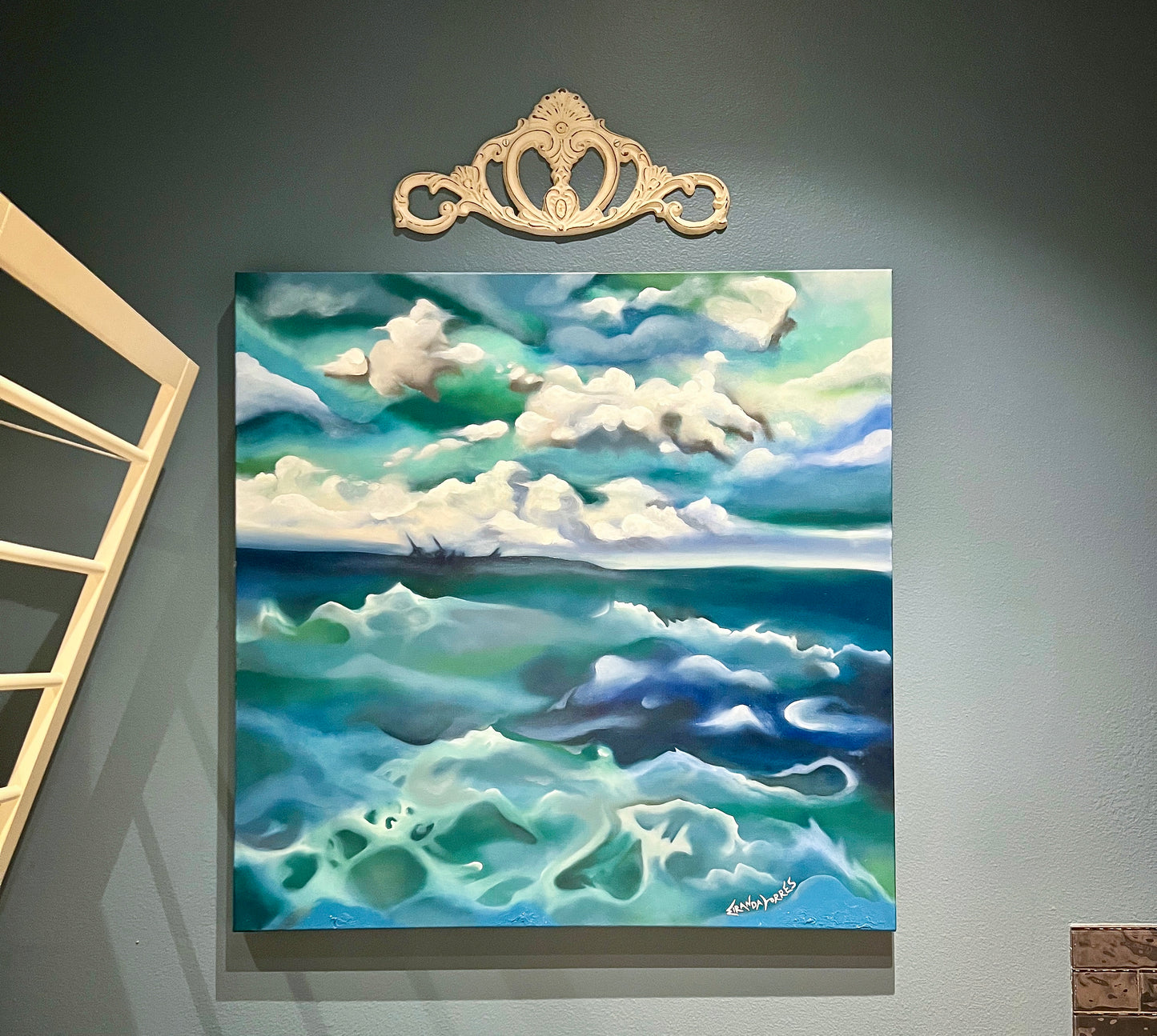Abstracted, Impressionistic Ocean Oil Painting, "Tidals"