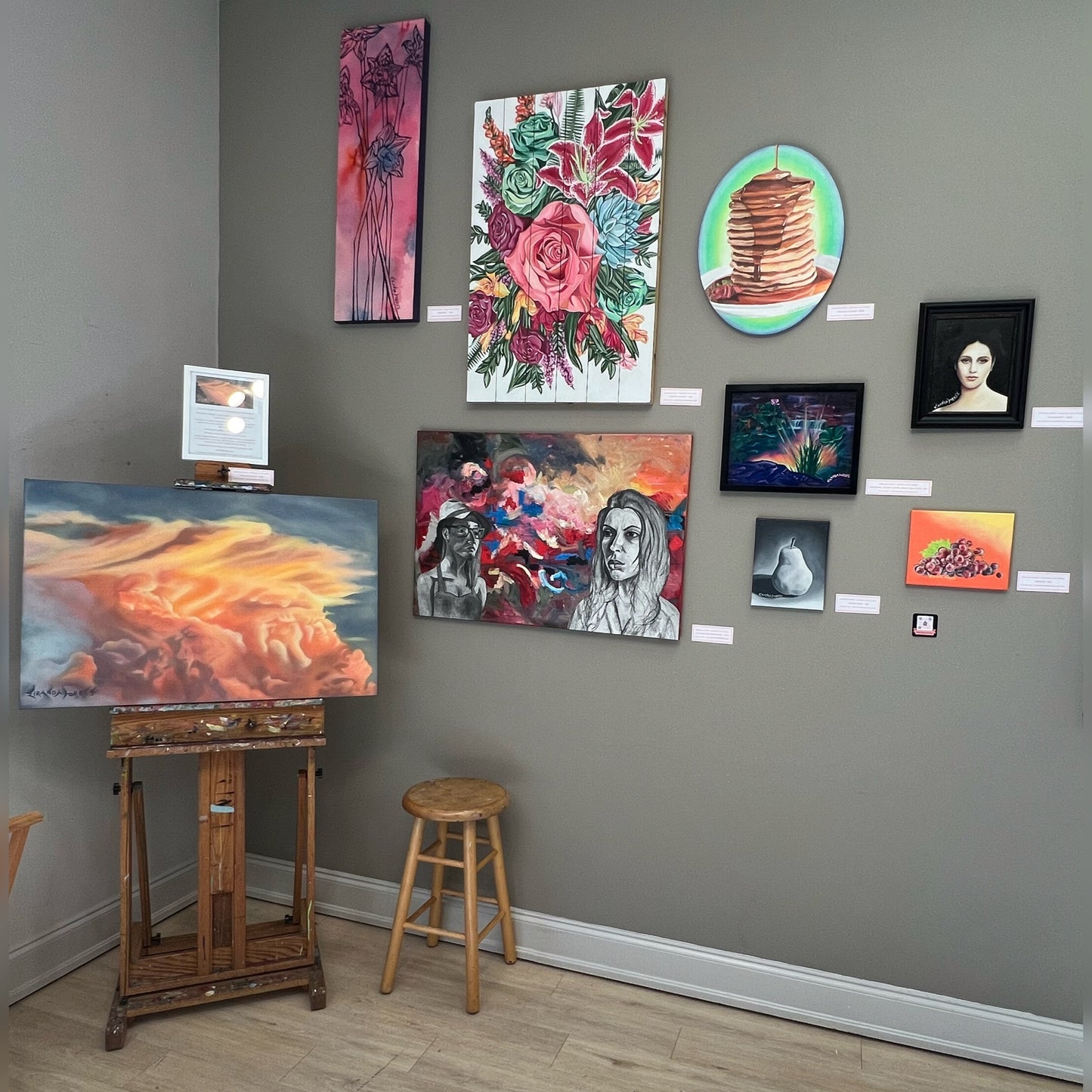 Une peinture à l'huile réaliste sur le ciel, "Bienvenue à la maison"