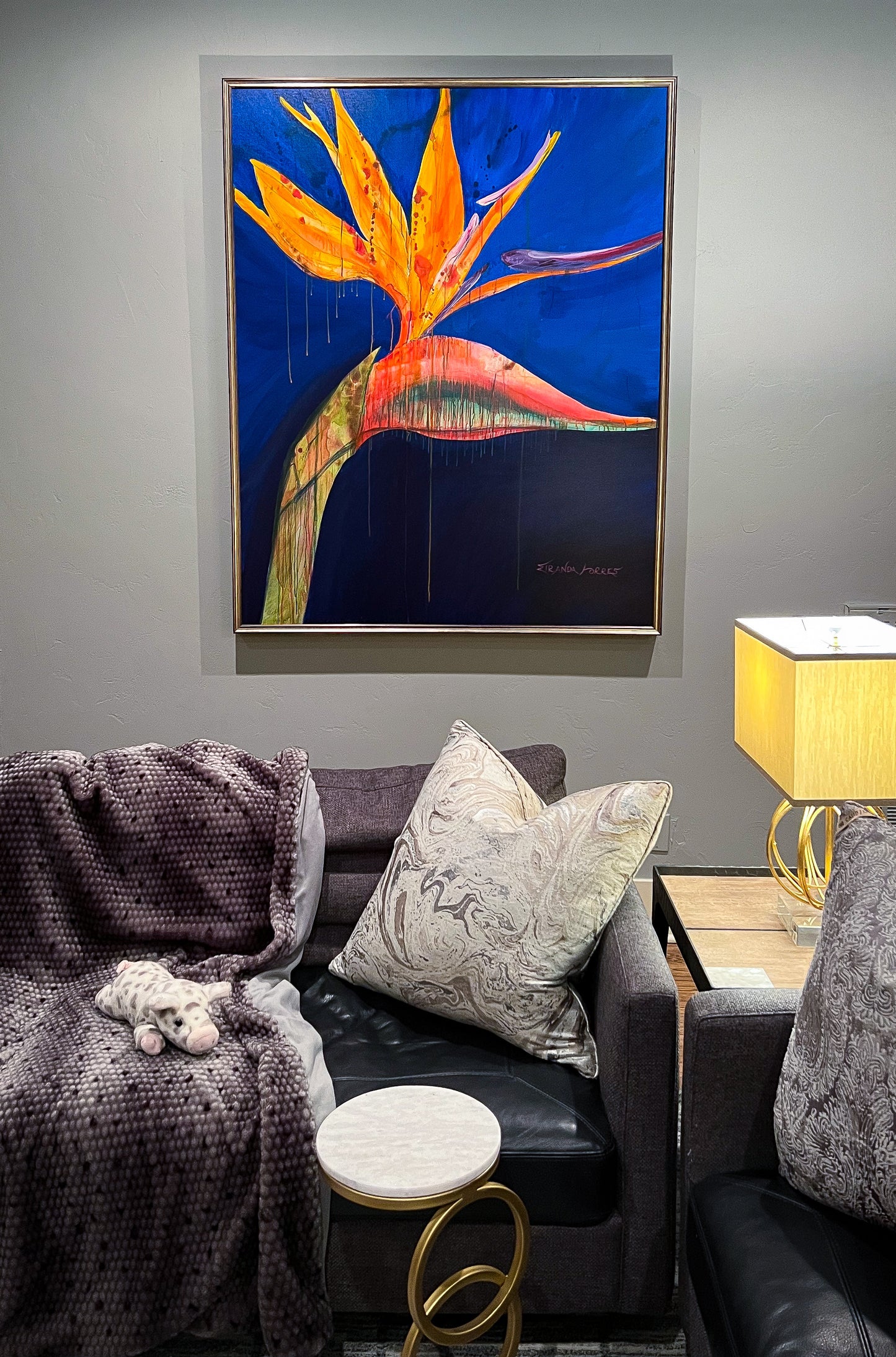 Large and Expressive Commission Liquid Acrylic Painting, "Paradise"