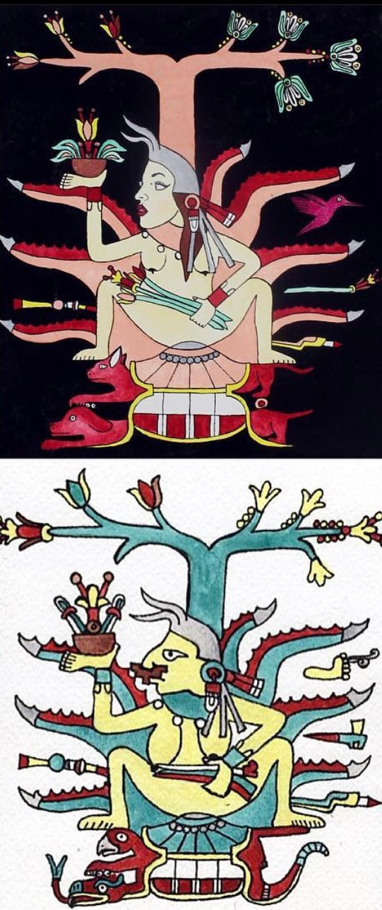Culture aztèque, peinture de gâteaux à l’aquarelle, « Devenir Mayahuel »