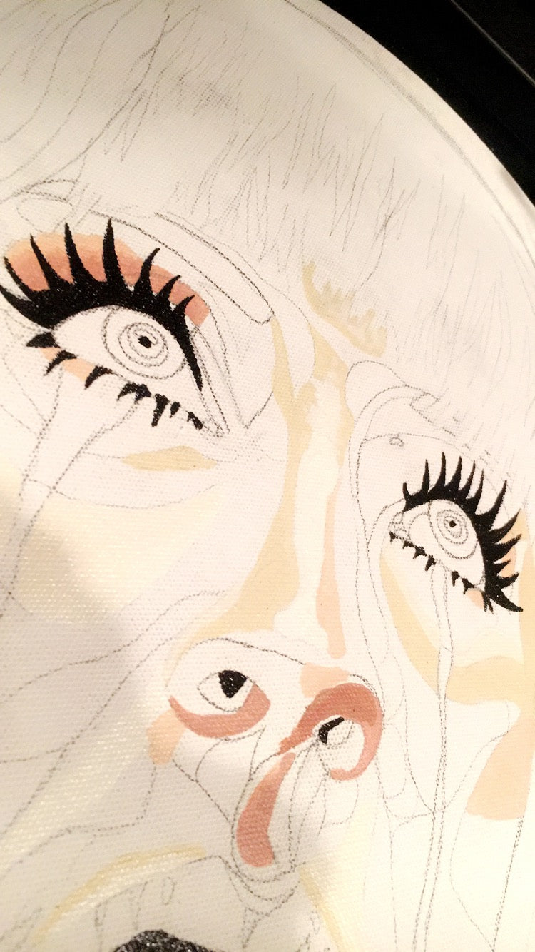 Pop Art Inspired, Acrylic Painting, "Mascara Tears"