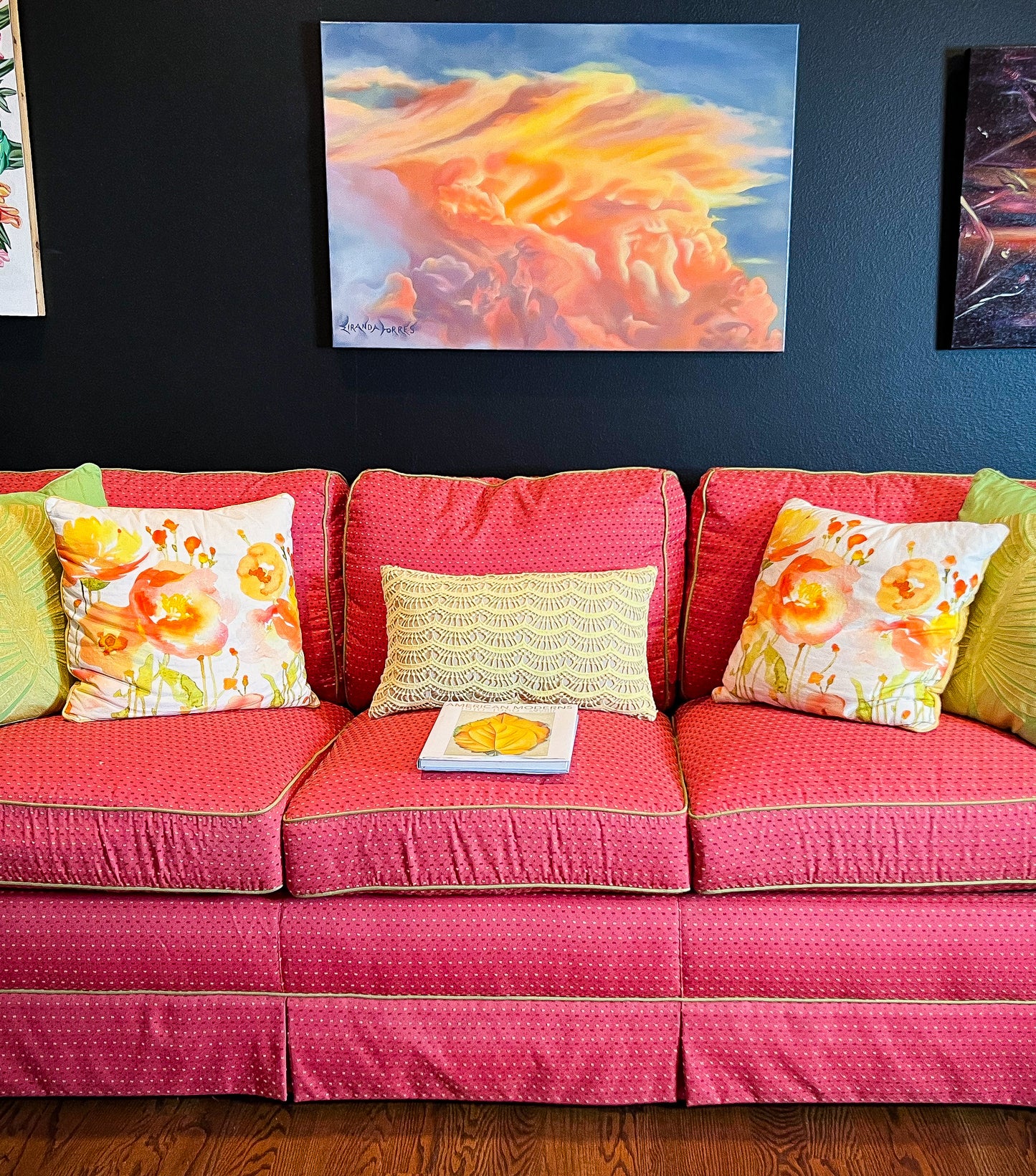 Une peinture à l'huile réaliste sur le ciel, "Bienvenue à la maison"