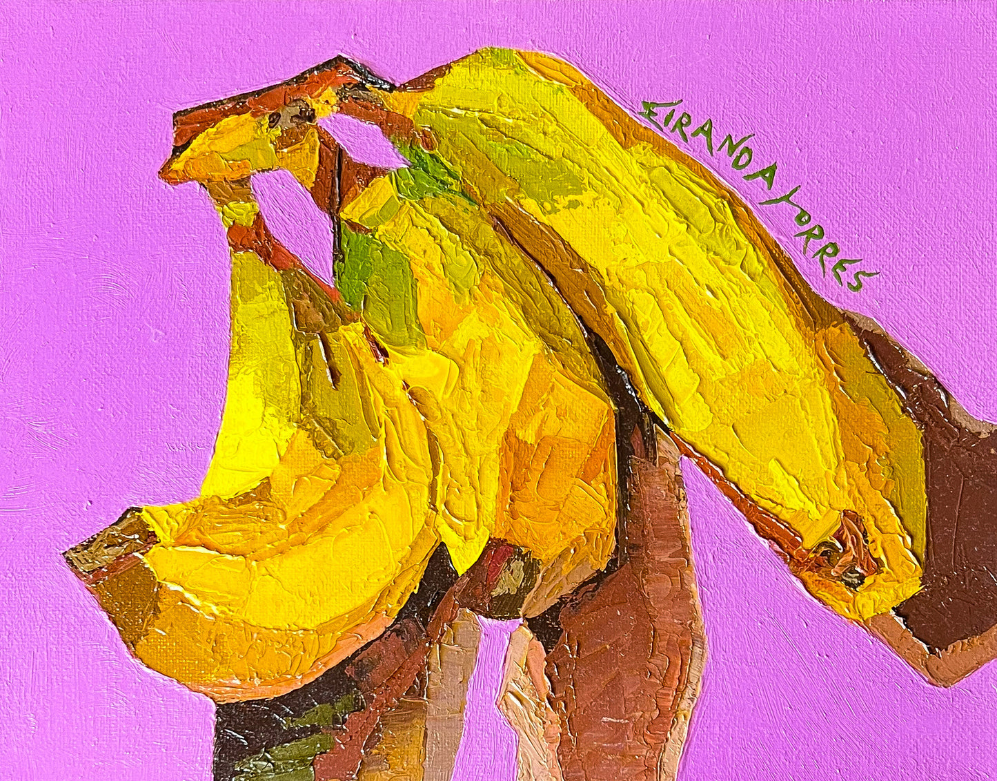 Peinture à l’huile texturée et vibrante au couteau à palette, « GO ! »