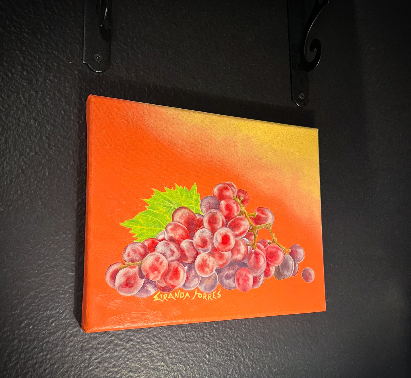 Fruit de vigne réaliste, peinture à l’huile, « RAISINS ! »