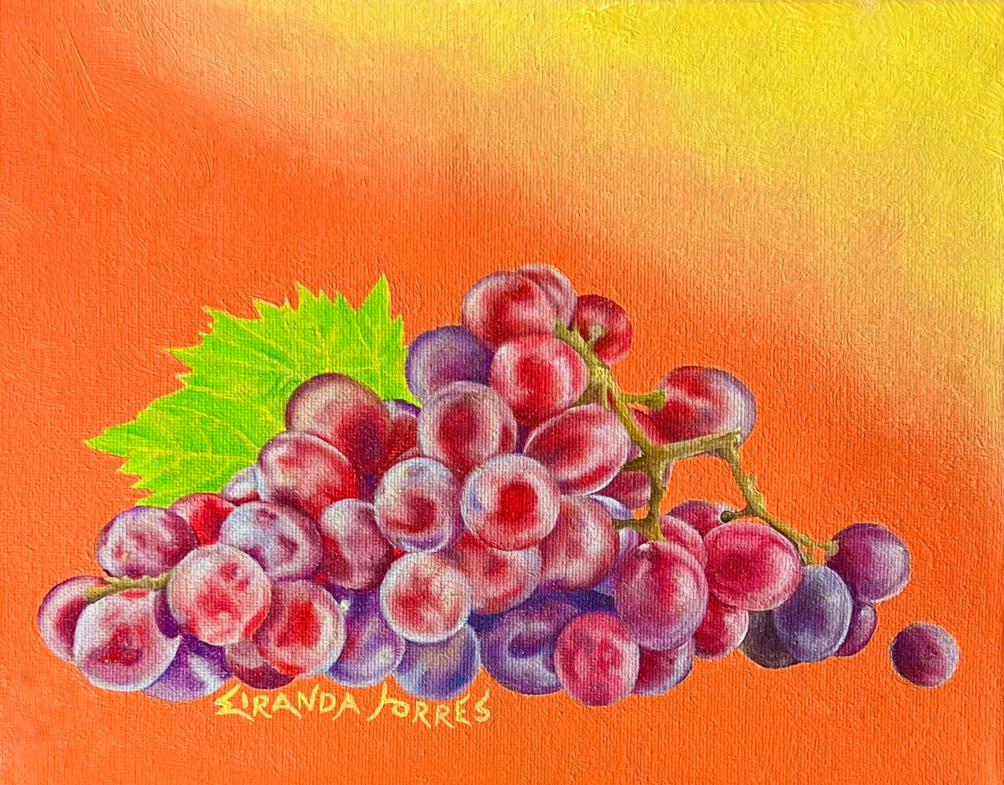 Fruit de vigne réaliste, peinture à l’huile, « RAISINS ! »