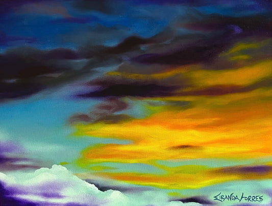 Peinture réaliste du ciel à l’huile, « Ciel de Fayetteville »