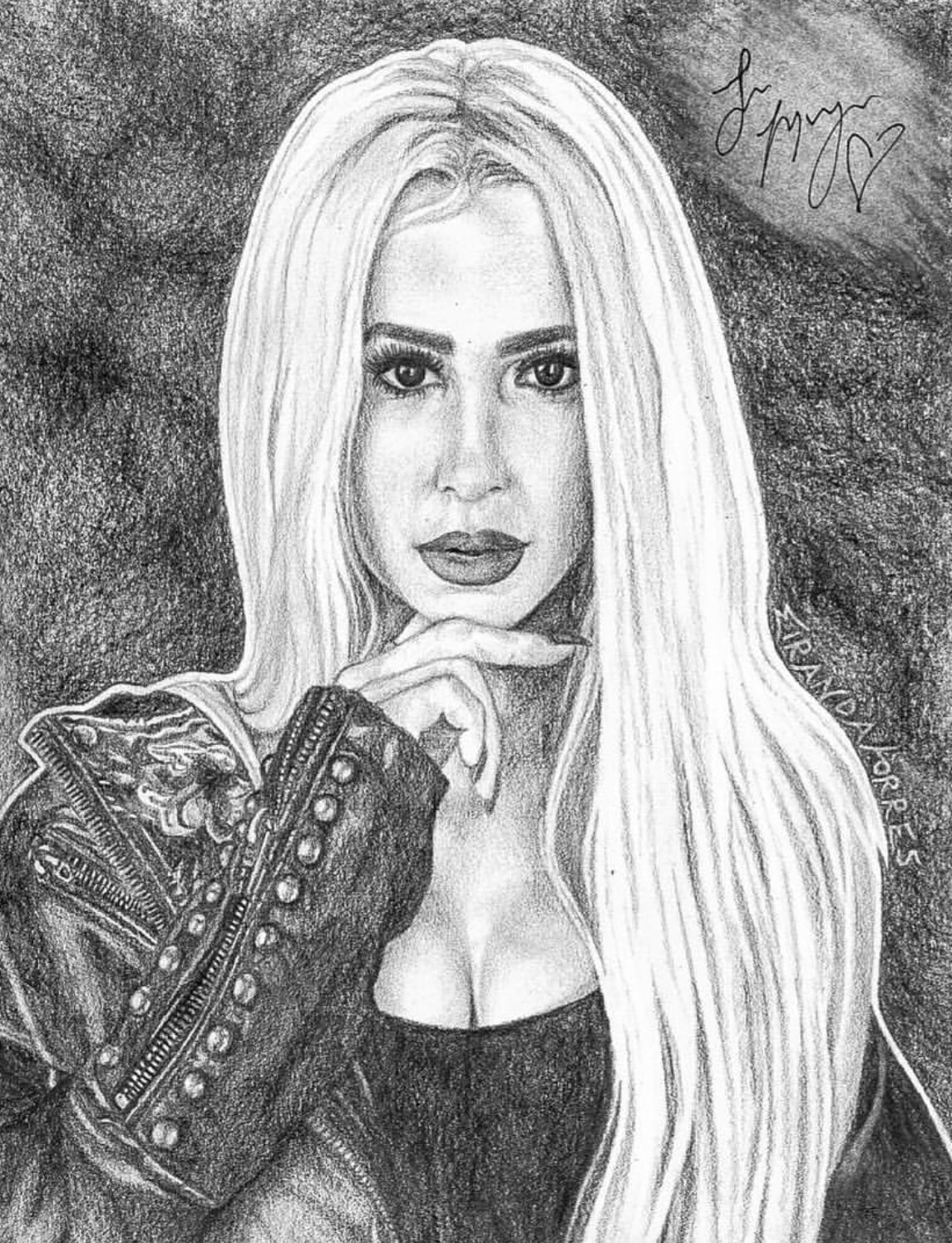 Dibujo detallado y firmado de Tana Mongeau de 2019