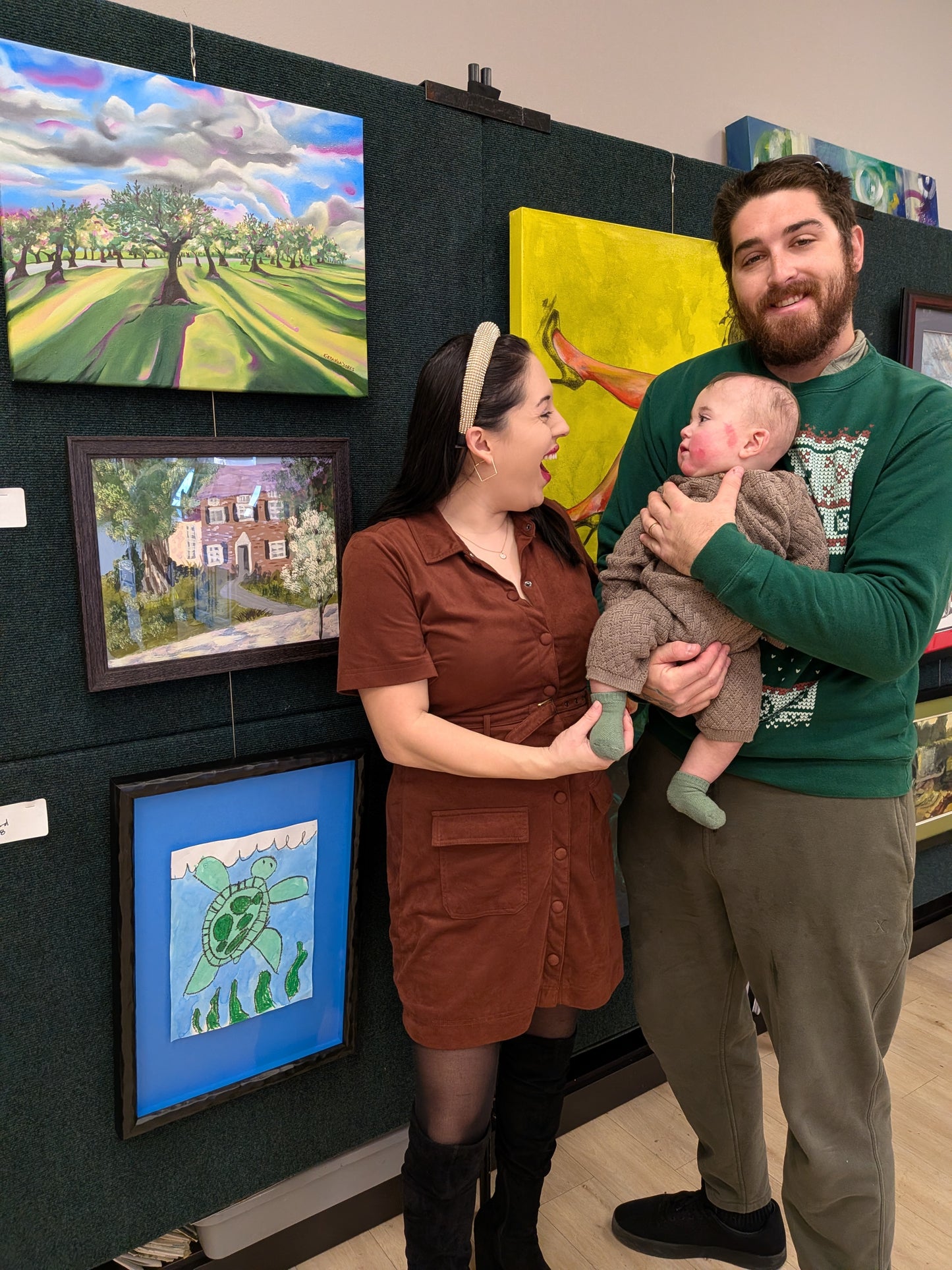 Seemingly Peaceful Landscape Oil Painting, "Olive Branches Only Scratch & Hurt"